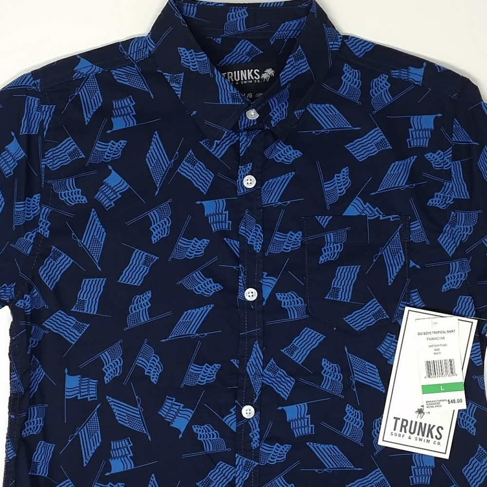 Trunks Surf & Swim Co Big Boys Tropical Shirt